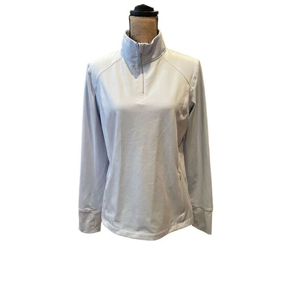 Avia Tops - Avia Women's Track Jacket Size L Silver Sport-Wick Stretch Pullover